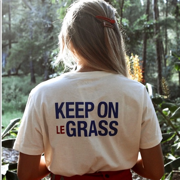 SOLD Keep On Le Grass Cream Boyfriend Tee - Picture 5 of 5